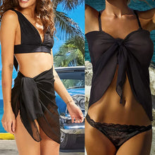Load image into Gallery viewer, Women Short Sarongs Swimsuit Coverups Beach Bikini Wrap Sheer Short Skirt Chiffon Scarf Cover Ups for Swimwear