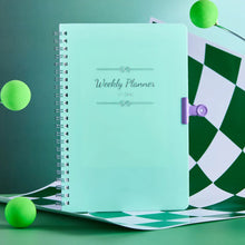 Load image into Gallery viewer, 52 Weeks Weekly Planner Notebook A5 Undated Spiral Agenda Daily Student Schedules Journal Stationery Office School Supplies