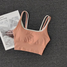 Load image into Gallery viewer, Women Breathable Sports Bra Shockproof Fitness Tops Push Up Gym Crop Top Brassiere Sport Bras Gym Workout Top Seamless Yoga Bra