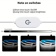 Load image into Gallery viewer, COB LED Strip Lights Touch Sensor Dimmable 5V USB RA90 Christmas DIY TV Mirror Backlight Flexible Ribbon Tape Room Decoration