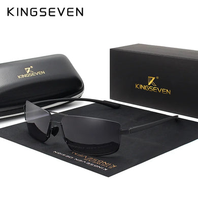 KINGSEVEN Square Frame Sunglasses for Men - Classic Unisex Driving Sun Glasses Gafas