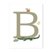Load image into Gallery viewer, Customized Baby Name Poster Jungle Animals Lion Zebra Elephant Canvas Painting Kis Bedroom Wall Art Print Pictures Nursery Decor