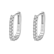 Load image into Gallery viewer, 925 Sterling Silver  Circle Hoop Earrings for Women Fashion Luxury  Crystal Zirconia Earrings Party Wedding Versatile Jewelry