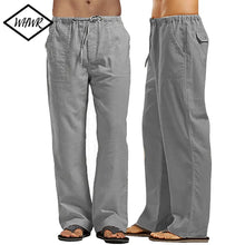 Load image into Gallery viewer, Men&#39;s Cotton Linen Pants: Casual Streetwear Lightweight Trousers