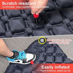 Outdoor Camping Inflatable Mattress with Pillows – Ultralight Air Sleeping Pad