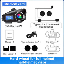 Load image into Gallery viewer, Q58 Max Motorcycle Intercom Headset Helmet Waterproof 300M BT Wireless intercommunicator For2 Riders Music Share With Flashlight