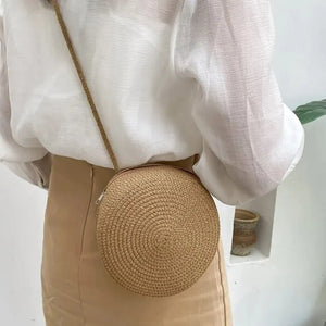 Round Straw Crossbody Bag | Minimalist Summer Purse