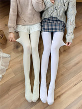 Load image into Gallery viewer, Fall Winter Adult Pantyhose Milk White Silk Socks for Girls Lolita Velvet Thin Bottom Jumpsuit Socks Women
