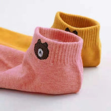 Load image into Gallery viewer, 10 Pairs Women&#39;s Bear Socks: Cute Low Tube Fashion Breathable Comfort Set