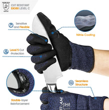 Load image into Gallery viewer, Level 5 Cut-Resistant Gloves: Heavy-Duty Nitrile for Safety and Precision