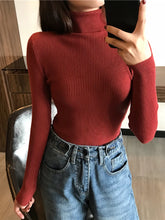 Load image into Gallery viewer, 2025 Autumn Winter Thick Sweater Women Knitted Ribbed Pullover Sweater Long Sleeve Turtleneck Slim Jumper Soft Warm Pull Femme