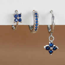Load image into Gallery viewer, 3PCS Trendy Stainless Steel Flower Drop Earring Set For Women Crystal Zirconia Dangle Earring Hypoallerg Piercing Jewelry aretes