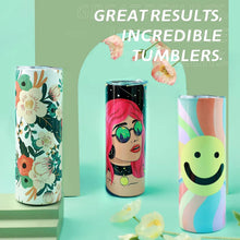 Load image into Gallery viewer, HTVRONT 8 Pack 20 OZ Sublimation Tumbler Blanks Skinny Straight in Bulk, Stainless Steel Insulated Sublimation Tumbler