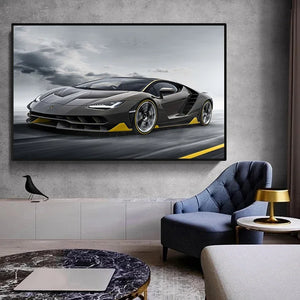Modern Lamborghini Supercar Wall Art - HD Canvas Oil Painting Poster for Home Decor