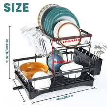 Load image into Gallery viewer, Large 2-tier dish drying rack for kitchen countertops, removable large-capacity dish draining rack