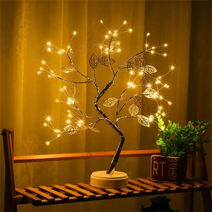 DIY LED Tree Table Lamp: Christmas Night Light Decoration