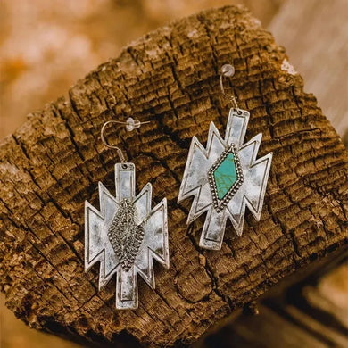 Bohemian Retro Geometric Pendant Earrings Women's Fashion Statement Jewelry