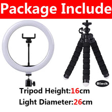 Load image into Gallery viewer, 10 inch LED Selfie Ring Light Dimmable Photography Fill Lamp with Mini tripod for Mobile Phone Live Video Photo Studio Ringlight