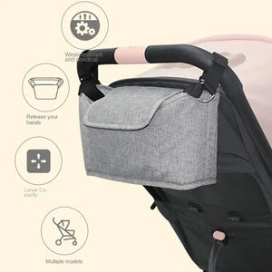 Stroller Organizer Bag - Large Capacity Diaper Mummy Bag with Cup Holder