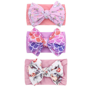 3Pcs Baby Headbands: Cute Flowers, Elastic, Girls