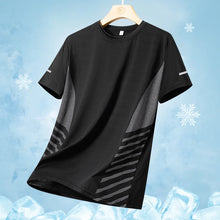 Load image into Gallery viewer, Running T-shirt Men Summer Ice Silk Thin Top Reflective Printing Quick Dry Short Sleeve Breathable Fitness Sports T-shirt 5XL