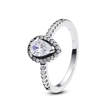 Load image into Gallery viewer, 925 Sterling Silver Rings For Women Original Crown Love Heart Wishbone Engagement Wedding Rose Gold Crystal Ring Luxury Jewelry