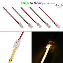 Load image into Gallery viewer, 8mm 10mm 2pin COB LED Strip Connector Tape Lights L Shape LED Corner Connectors for SMD COB 5050 2835 Strip Light Fixed Clamps