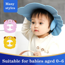 Load image into Gallery viewer, Baby Shower Soft Cap Adjustable Hair Wash Hat for Kids Ear Protection Safe Children Shampoo Bathing Shower Protect Head Cover