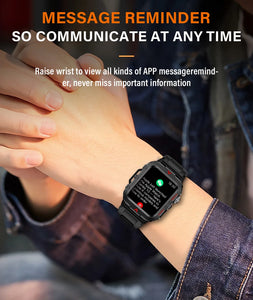 Outdoor Military Smartwatch – Bluetooth Calling, 1.73” LED Display, Sports & Fitness Watch