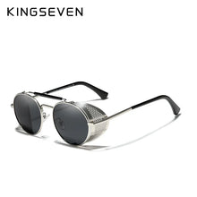Load image into Gallery viewer, KingSeven Gothic Steampunk Polarized Sunglasses Vintage Round Metal Frame Men