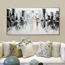 Load image into Gallery viewer, Scandinavian Wall Art Large Abstract City Texture Oil Painting HD Canvas Poster Print