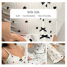 Load image into Gallery viewer, 2-Piece Women's Sexy Transparent Mesh Lace Set with Ribbed Printed Strap Top and Pants Home Clothes Pajama Set