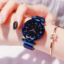 Load image into Gallery viewer, Women&#39;s Starry Sky Watch - Magnet Buckle, Mesh Belt, Diamond Quartz, Fashion Dress Clock