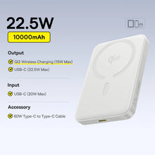 Load image into Gallery viewer, Baseus Qi2 Magnetic Power Bank 10000mah 15W Wireless Charging 22.5W Wired Charge Qi2-Certified for iPhone 16 15 14 13 12 Pro Max