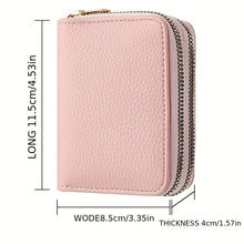 Load image into Gallery viewer, Women&#39;s Zipper Purse - Short Style, Lychee Pattern - Multi Card Slots &amp; Large Capacity