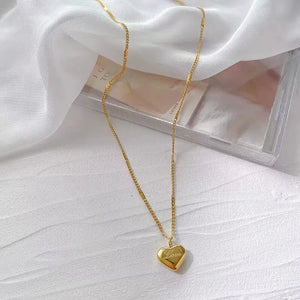 Gold Collarbone Chain! Peach Heart, Gift, Minimalist