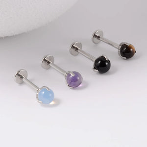 Surgical Steel Stone Stud Earring Tragus Helix Daith Cartilage Piercing