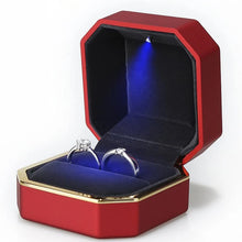 Load image into Gallery viewer, 1 Pcs LED Jewelry Ring Box Luxury Velvet Rubber Necklace Pendant Gifts Display With Light For Proposal Engagement Wedding Case