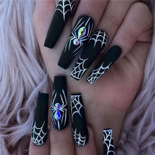 Load image into Gallery viewer, Black Fake Nails! Halloween Costume, Glow in Dark