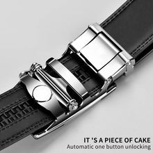 Load image into Gallery viewer, Famous Brand Luxury Leather Belt: Quality Men&#39;s Strap with Metal Automatic Buckle