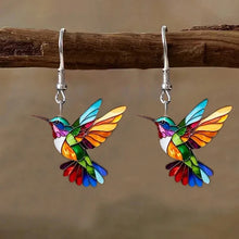 Load image into Gallery viewer, FTCY Acrylic Hummingbird Earrings For Women Retro Style Colorful Bird Drop Earrings Women's Jewelry Gifts