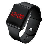 Digital LED Watch – Unisex Square Design with Silicone Strap