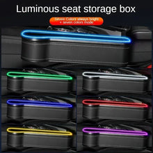 Load image into Gallery viewer, New Car Crevice Storage Box with 2 USB Charger Colorful LED Seat Gap Slit Pocket Seat Organizer Card Phone Bottle Cups Holder