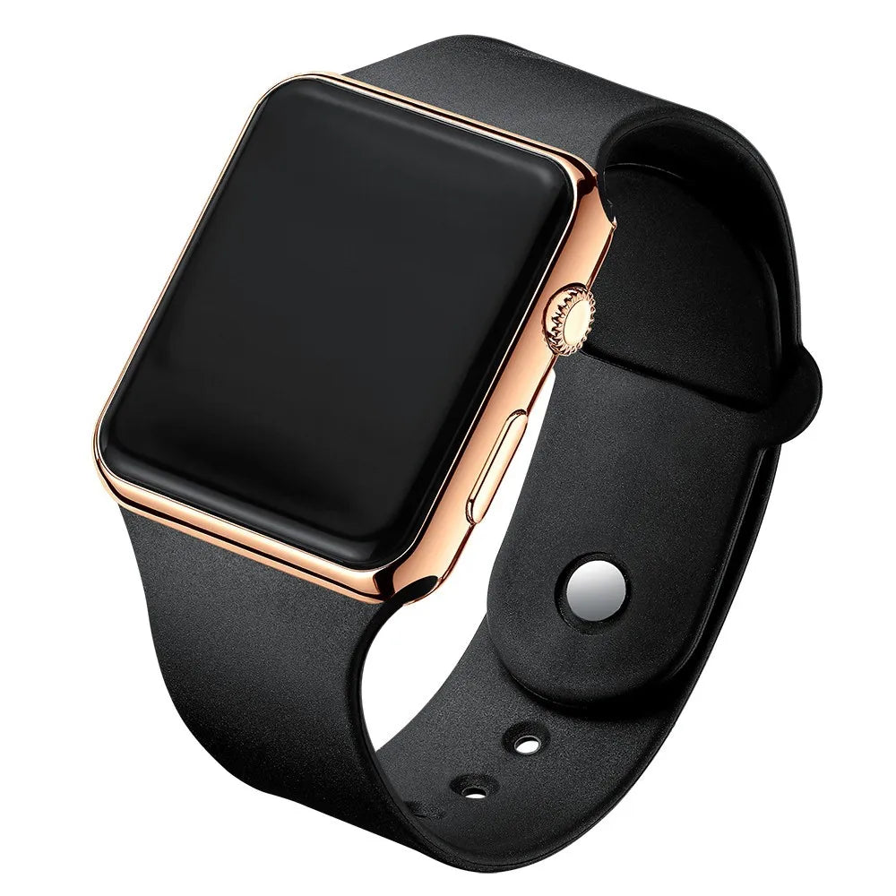 Digital LED Watch – Unisex Square Design with Silicone Strap