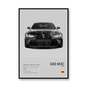 Famous Brand Cars SVJ GT3RS G80M3C Canvas Wall Art Print Poster 918 M5CS MSCSL Decorative Mural Home Decor Gift Unframed