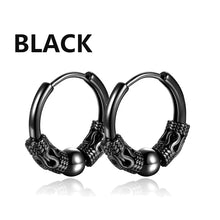 Load image into Gallery viewer, 1 Pairs Punk Stainless Steel Stud Earrings Black Earrings Set For Men Women Vintage Hip Hop Piercing Ear Jewelry