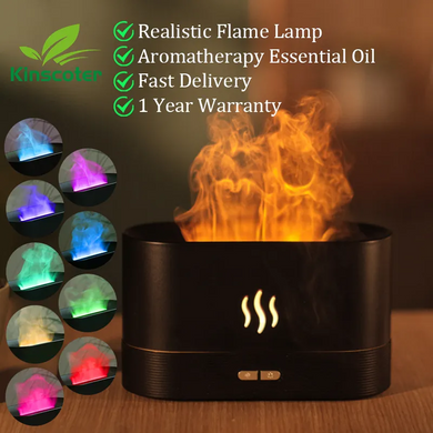 Kinscoter Ultrasonic Aroma Diffuser with LED Flame Lamp - Relaxing Mist Maker