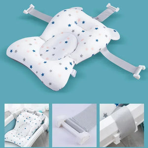 Portable Baby Bathtub Pad Adjustable Shower Cushion Newborn Support Foldable Bath Seat