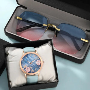 Women's Watch & Glasses Set! Casual, Quartz, Gift Set