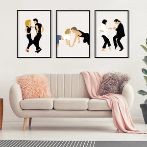 Nordic Abstract Dirty Dancing Canvas Painting - Pulp Fiction Wall Art Posters for Decor